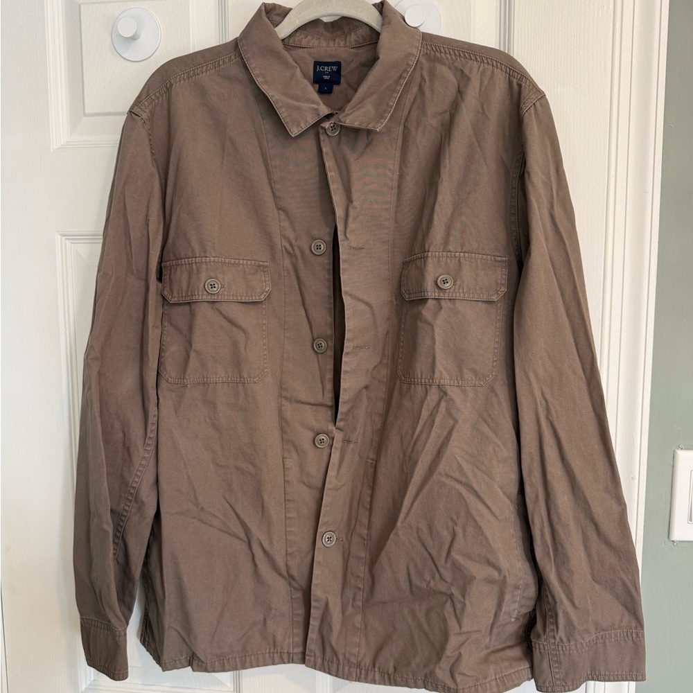 J. Crew Brown Button-Up Overshirt